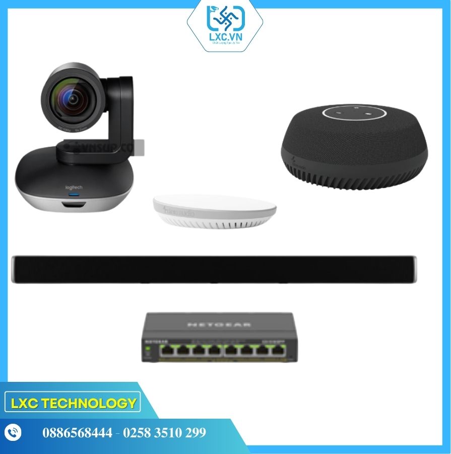 Bộ thiết bị hội nghị HuddleL3 (Logitech PTZ Pro2, Shure Stem Wall, Table, Hub và Switch POE) | Chính hãng