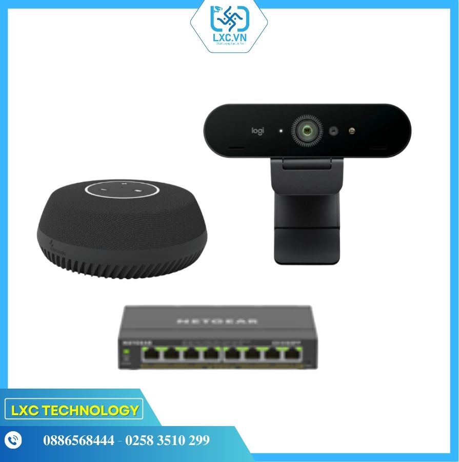  Bộ thiết bị hội nghị LogiSmall2 (Logitech Brio 4K + Shure Stem Table+ Switch POE) | Chính hãng