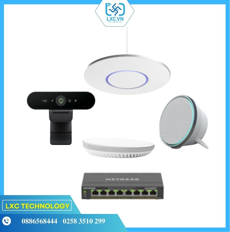 Bộ thiết bị hội nghị LogiSmall3 (Logitech Brio 4K + Shure Stem Ceiling, Speaker, Hub) | Chính hãng