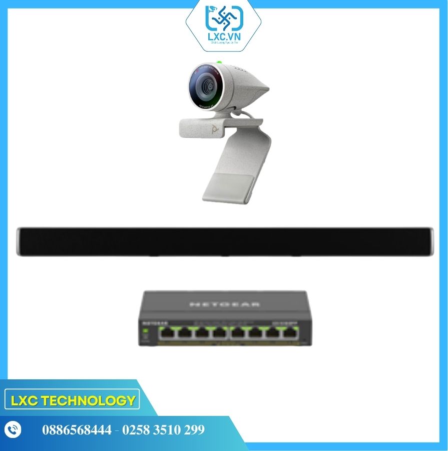 Bộ thiết bị hội nghị SmallP1 (Poly Studio P5 + Shure Stem Wall + Switch POE) | Chính hãng