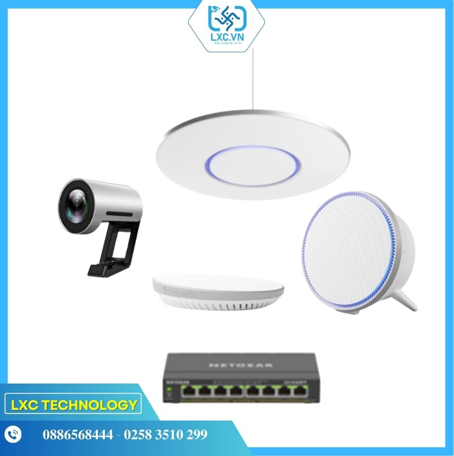 Bộ thiết bị hội nghị SmallY3 (Yealink UVC30 + Shure Stem Ceiling, Speaker, Hub) | Chính hãng