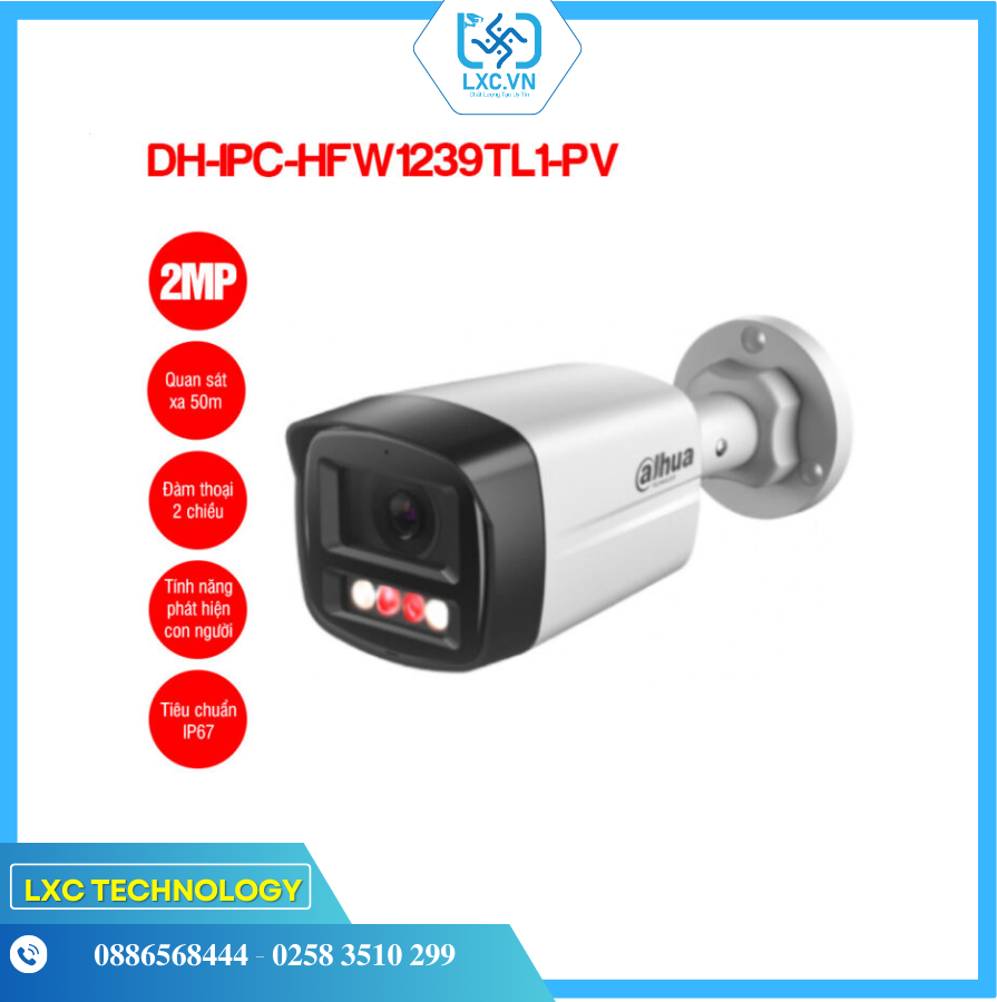 Camera IP 2MP DAHUA DH-IPC-HFW1239TL1-PV  | Chính hãng