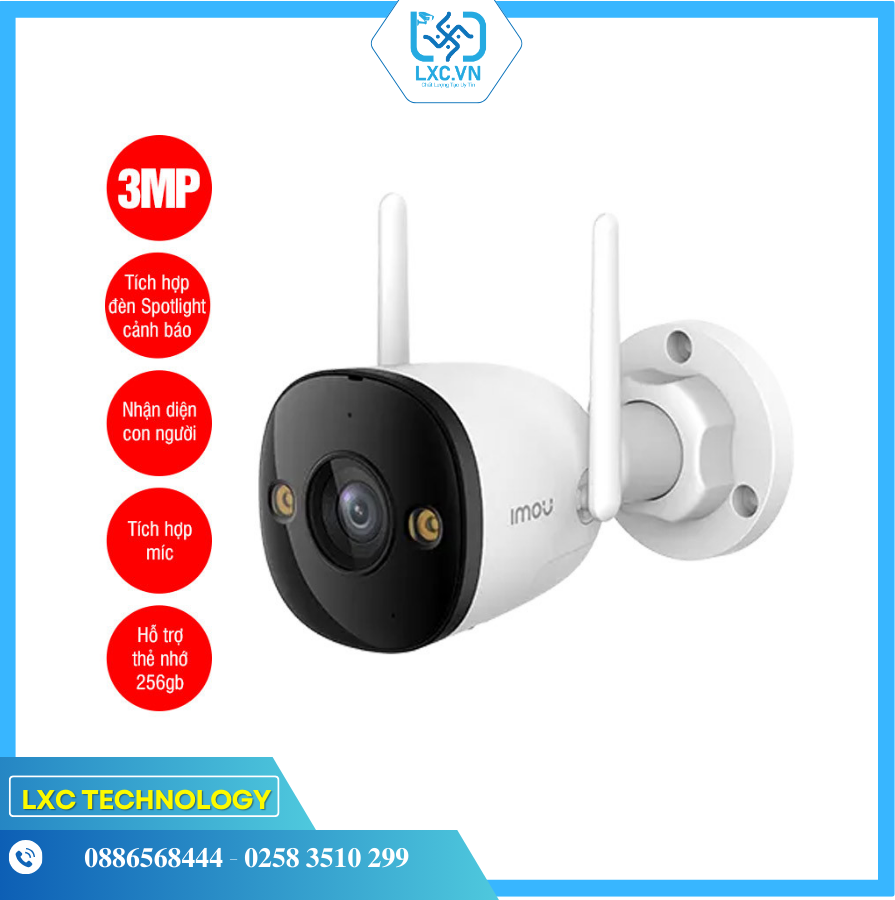 Camera Wifi ngoài trời IMOU Bullet 2E  IPC-F32FP 3MP | Chính hãng
