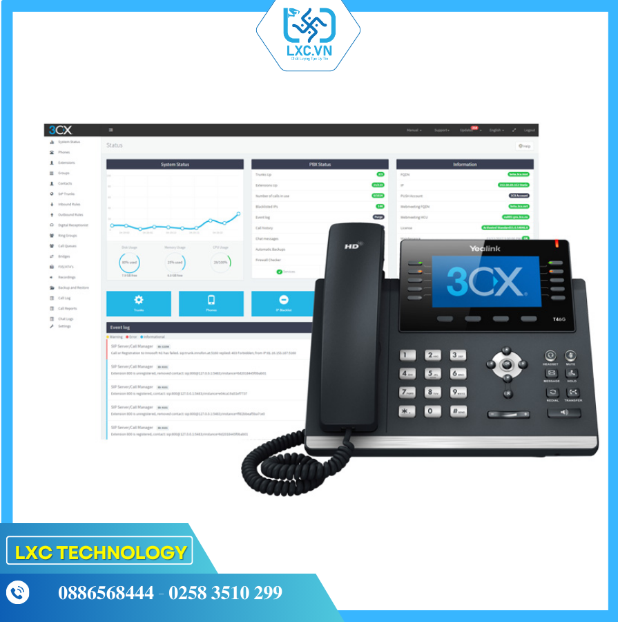 Hệ thống tổng đài điện thoại IP 3CX-Standard Edition-4 SC | Chính hãng