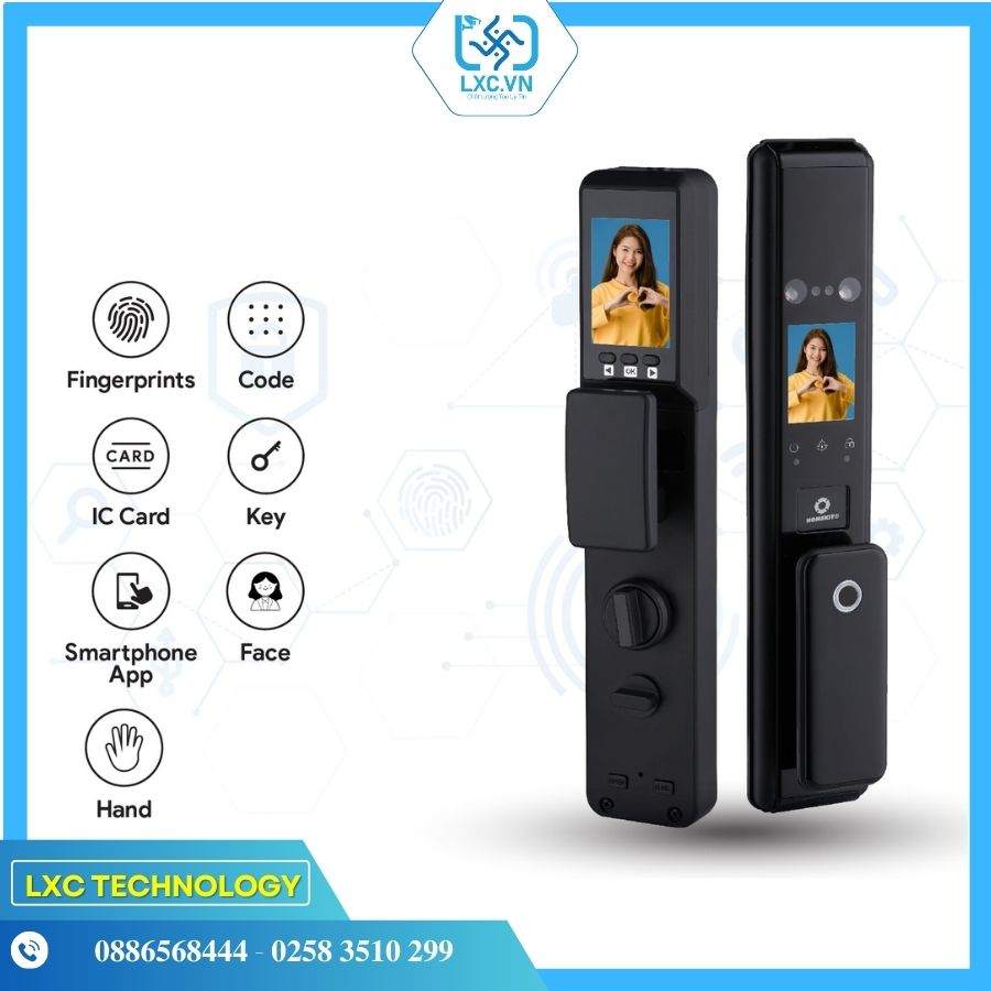 Khóa cửa thông minh nhận diện khuôn mặt 7 in 1 Homekit AB-34G I Chính hãng