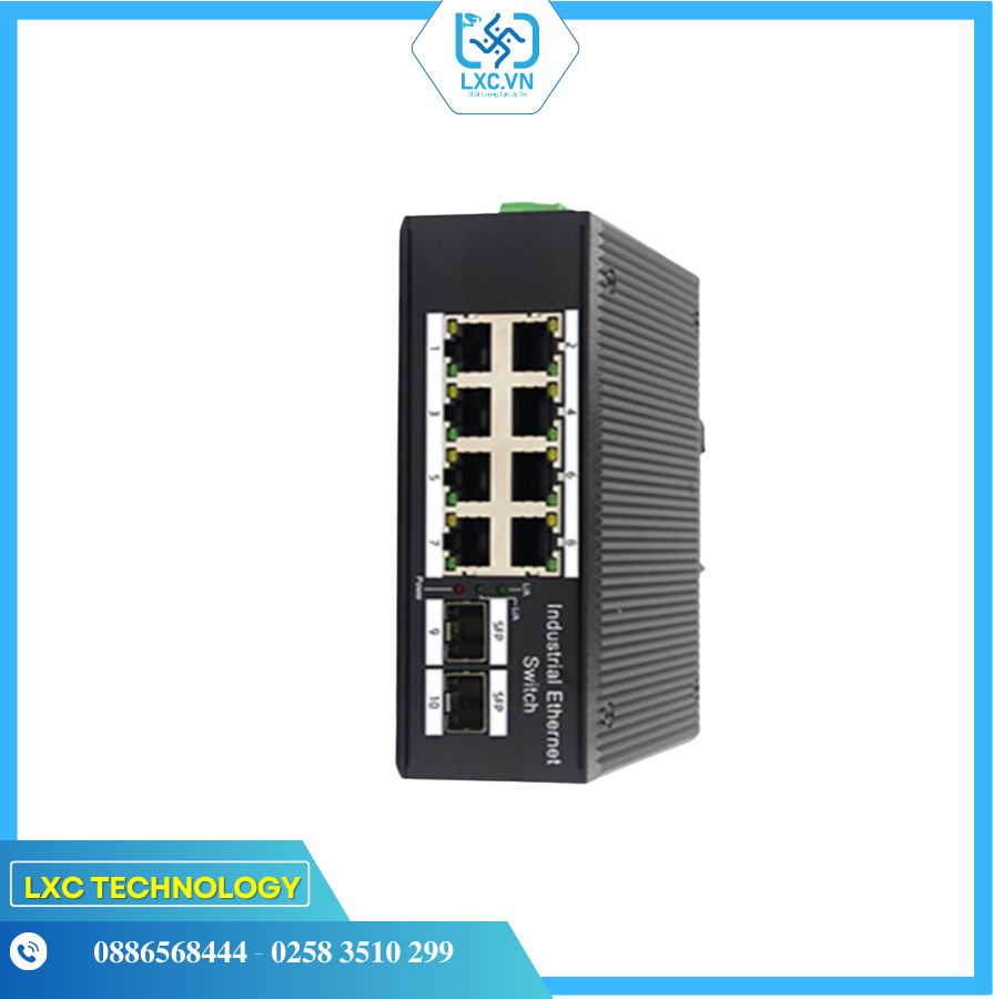 SWITCH CÔNG NGHIỆP 8 CỔNG  POE + 2 UPLINK  (2SFP) ISG1010P | Chính hãng