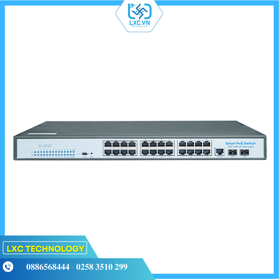 SWITCH LAYER2 POE 24 CỔNG + 2 UPLINK SFP  SG2526P | Chính hãng