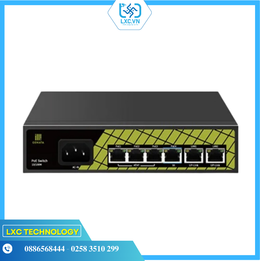 Switch POE 4 cổng + 2 Uplink SV-P9206EA | Chính hãng