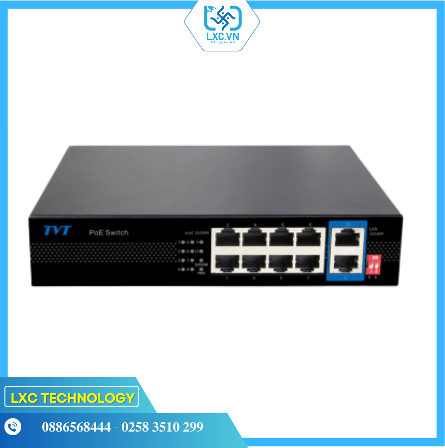 Switch POE 8 Port + 2Uplink RJ45 TD-B2208S1-PEU | Chính hãng