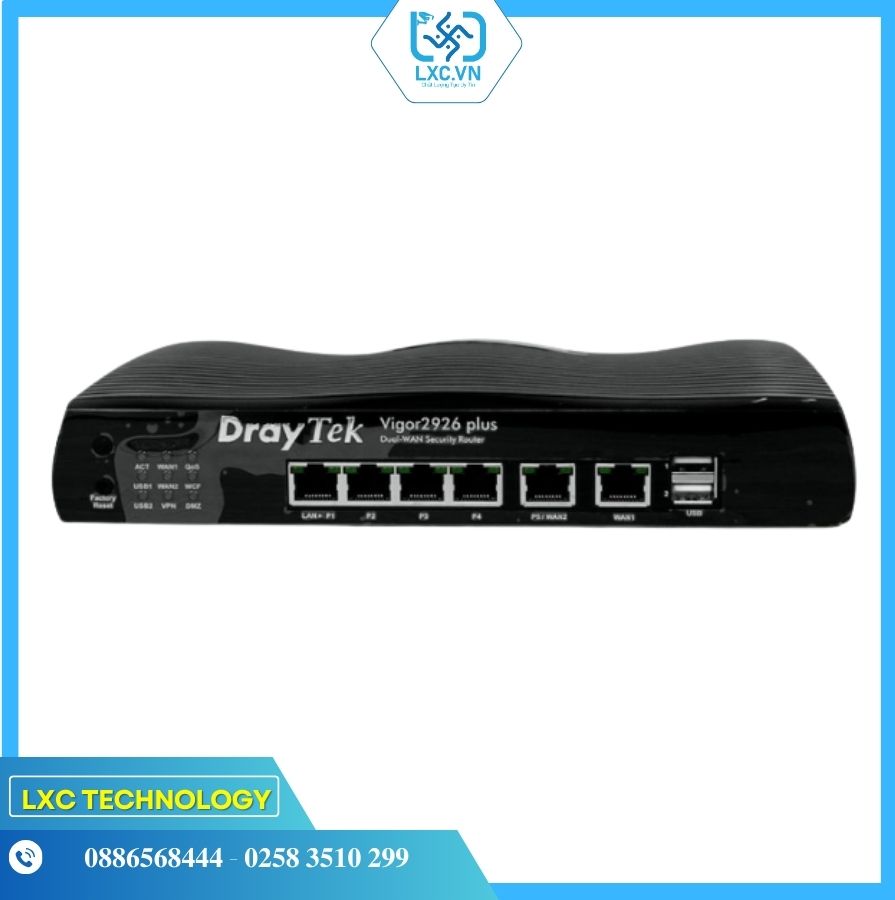 Vigor2926 Plus High Througput Enterprise Dual Wan Load Balancing VPN Router - Router VPN Chuyên nghiệp cho Doanh Nghiệp, Hotel, Nhà hàng, phòng Game - Hỗ trợ Wi-Fi Marketing  | Chính hãng